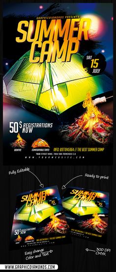camping excursion psd flyer is especially design for camping flyer templates field day