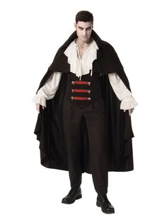 Elegant Count Dracula Vampire Men/'s Halloween fancy Dress Costume Set with HAT