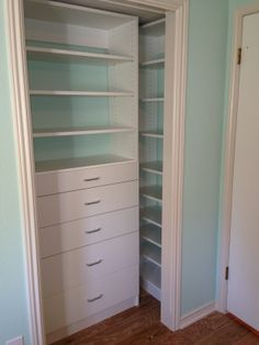 16 Best Reach In Closets Images Closet Central Texas Reach In Closet System With Drawers And Shelves Wide Through Door Opening Shelving