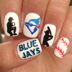 Blue Jays Nails Nail Art Designs Pinterest Jay Baseball Bluejays Nails Baseball