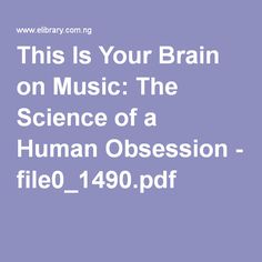 This Is Your Brain On Music Pdf