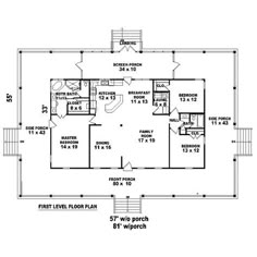 Plan 72062da Attractive Vacation Retreat House Plans 1871 Square Feet W Wrap Around Porch The Front Bedroom Would Need To Be A Media Room For Quiet Movies When Kitchen Is In Use