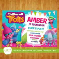 211 best trolls birthday party images on pinterest ideas party