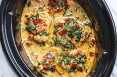 Crock-Pot Tuscan Garlic Chicken With Spinach and Sun-Dried Tomatoes