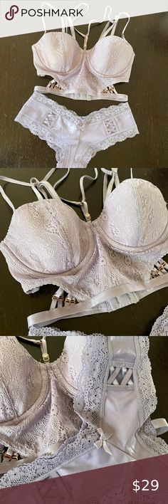 VICTORIA SECRET Dream Angels Multi Way Long Line Bra 32D 34DD Removable Straps