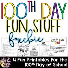 Free Printables For The 100th Day Of School Including A Art Project Free Printables For The 100th Day Of School Including A Art Project