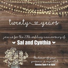Rustic Wedding Anniversary Invitation 25th Invite Rustic Wedding Anniversary Invitation 25th Invite