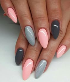 Deco ongle gel, modèle ongle en gel couleur été 2018 design moderne estival et féminine
