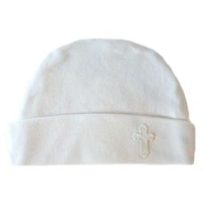 Baby Boys White Knotted Hat with Soccer Ball 7 Preemie Newborn Toddler Sizes