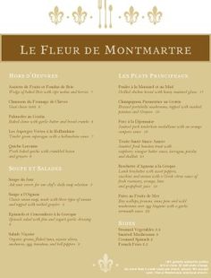 french menu template