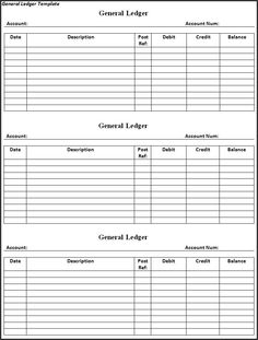 general ledger sheet template ledger pgs pinterest general