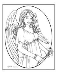 Angels, : Pretty Little Angels Praying Coloring Page | LineArt ... Angels, : Pretty Little Angels Praying Coloring Page | LineArt ...