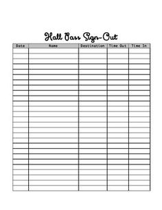 27 best sign out sheets images sign out sheet classroom signout sheet