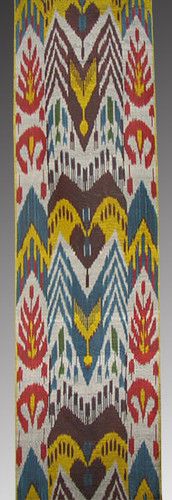 Indian Asian Oriental hand woven fabric by the yard Traditional Uzbek fabric Vintage Ikat Silk fabric Tribal kaftan fabric