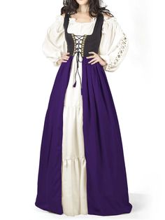 Ladies Long Medieval Wench Wig Maid Marion Juliet Brown Blonde Red Fancy Dress