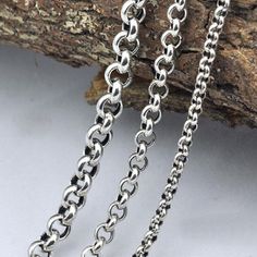 Acero Inoxidable Pulsera Hombres Cadena Rolo de Belcher 7mm 8 pulgadas