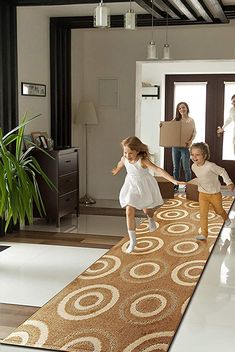 Color Options Available Custom Size Hallway Runner Rug Abstract Brown Color 31 inch Wide Select Your Length Non-Slip Skid Resistance Rubber Backing 2 feet x 31 inch