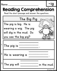 939 Best Reading Worksheets Images Books Preschool Free Reading Comprehension Pages Word Families Blends