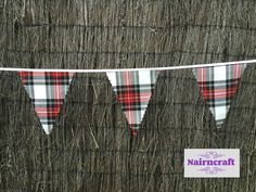 Tartan Bunting Scottie Bunting Wedding Bunting Royal Stewart Tartan uses Mantle Banner Photo Prop Party Bunting or Bedroom Decoration