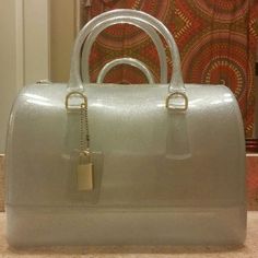 35 Best Jelly Purses Images On Pinterest Satchel Handbags Clear Glitter Jelly Barrel Purse Shaped Like New Only