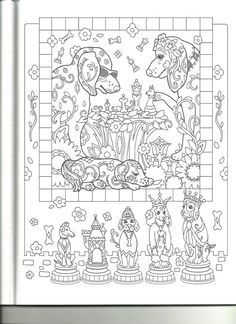 Adult Coloring Pages Colouring Books Dog Drawings Fractals Relax Puppies Art