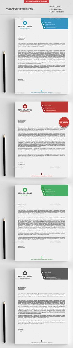 slim letterhead pad with ms word doc stationery print templates