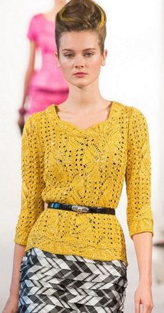 Красивый узор для пуловера (УЗОРЫ СПИЦАМИ) - Pinterest
