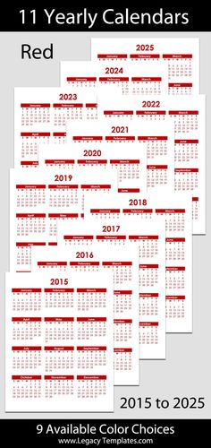 calendar multiple years