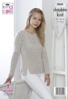 King Cole Ladies Double Knitting Pattern Womens Cable Knit Cardigan /& Top 5041