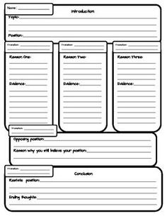 argument essay graphic organizer