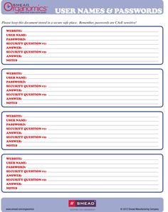 password list template excel