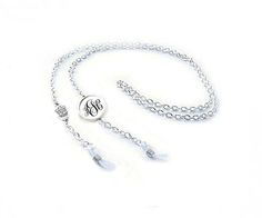 Black Glass Bead Chips Link Eyeglass Chain Holder
