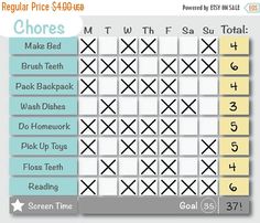 free printable chore charts for multiple children
