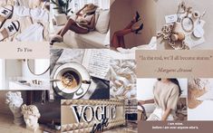 aesthetic beige laptop desktop wallpapers collage macbook vibey brown backgrounds screensaver vogue chanel marble vsco mac quotes makeup coffee iphone