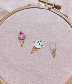 Banana Split Embroidered//Metallic Iron On Applique Patch Ice Cream