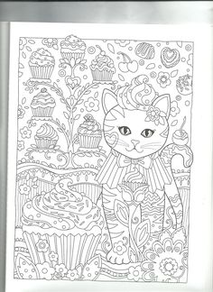 Cupcake Cat Coloring PageAdult PagesColoring BooksZentanglesTangle