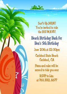 beach party invitation templates free beach theme ideas