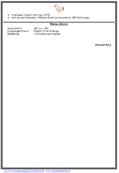 best resume for freshers engineers