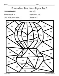equivalent fractions worksheets these coloring sheets make fraction coloring sheets