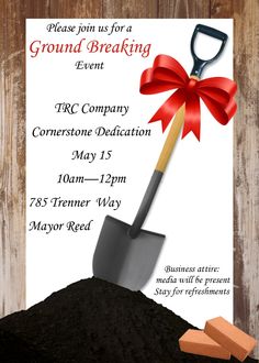 grand opening invitations and ground breaking invitations party groundbreaking invitation template
