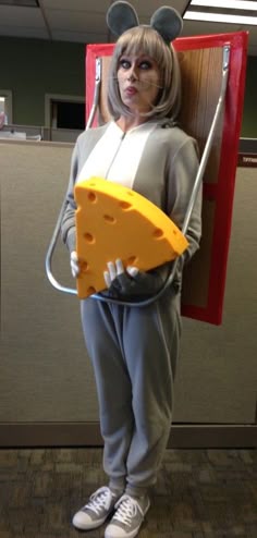 cool homemade mouse in a trap costume for halloween