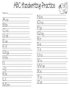 penmanship sheets