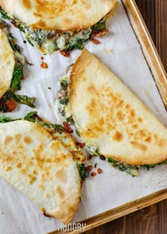 Baked Spinach Mushroom Quesadillas | DizzyBusyandHungry.com - My favorite quesadilla recipe! These are crispy, delicious, and chock full of nutrition. And baking these quesadillas allows you to make many at once, so you can feed your hungry family quickly and easily! Healthy Dinner Recipes, Brunch, Chia Pudding, Salads, Dessert, Meals, Breakfast Recipes, Houmus