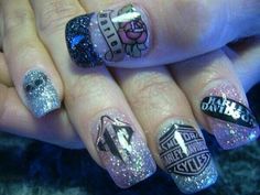 165 Best Harley Nails Images On Pinterest In 2018 Cute 13 Ultra Cool Harley Davidson Nail Designs
