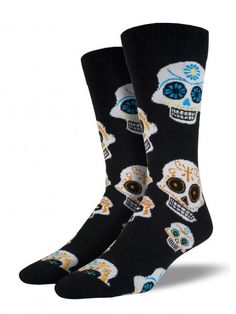 Socksmith Big Muertos Skull Graphic Crew Socks