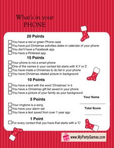free printable whats in your phone christmas game holiday games christmas gift exchange games - Christmas Games For Groups free printable whats in your phone christmas game holiday games christmas gift exchange games - Christmas Games For Groups