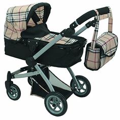 Learning Gift for Toddlers CUBY My First Baby Doll Stroller Doll Jogger Doll Toy Play Pram Stroller with Swiveling Front Wheels Pink Extra Tall 28 High