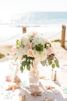107 Best Beach Wedding Centerpieces Images Destination Pink And White Beach Wedding At Crystal Cove