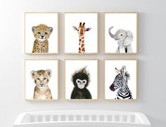 Safari Nursery Decor Set Printable Art Animals Baby Nursery Ideas Lets Make Your Little Ones Room Warm And Enjoyable This Animal Portrait Art Prints Collection