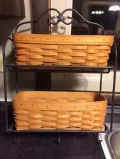 Longaberger Wrought Iron SMALL BAKERS RACK w/ Woodcrafts Top Shelf ... Longaberger Wrought Iron SMALL BAKERS RACK w/ Woodcrafts Top Shelf ...
